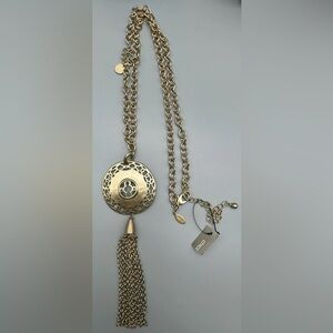 Chicos Womens Portia Gold Tone Long Tassel Necklace NWT‎ $55